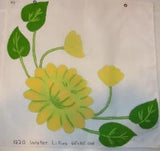 12.5" x 14" Water Lilies Flowers Painted Fabric Block Handmade PLEASE READ!