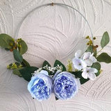 Boho Bridesmaids' Must-Have: Blue Floral Hoop Bouquet - A Unique Wedding Bouquet