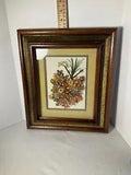 Vintage framed Dried flowers wall hanging