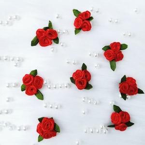 Red Triple Roses, Sewing Appliqu¡§?, Rose Boutonniere, Mini Rose Bouquet, Trio Roses, Rose Cluster, Boutonniere Making, Wedding Craft Supply