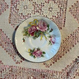 Paragon wedding bouquet Damask rose replacement saucer. Orphan saucer pink rose