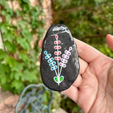 Flower bouquet rock - hand painted stone for indoors, outdoors, gift, stocking stuffer, garden decor, paperweight, friendship token display