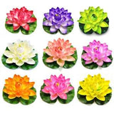 10CM Artificial Lotus Water Lily Floating Flower Pond Tank Plant Ornament AU