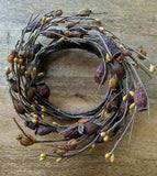 3-1/2" Dried Rose Hip Floral Candle Ring Wreath Decor Accent