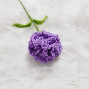 1X Yarn Crochet Carnation Artificial Flower Handmade Craft Decor Knit Floral