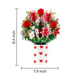 Flower Bouquet Pop Up Card 2 Pack, 3D Tulip & Lily Birthday Card Assortment,