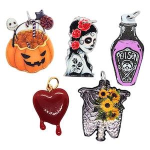 Halloween Charms, Package of 2 charms, DIY Jewelry Making Supplies