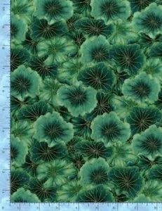 Water Lily Fabric Plants Leaves Green Cotton Timeless Treasures CM8304 By Yard