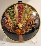 Vintage Dried Flowers Wall Art in Plastic Dome