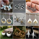 Fashion 925 Silver Flower Lily Dangle Drop Hook Earrings Wedding Jewelry A Pair