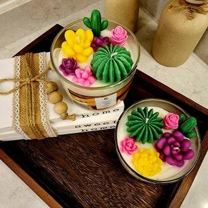 16oz Sacculent Cacti Candle | Flower Candle | Plant Candle | Gift For Her