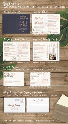 Nautical Cruise Passport Wedding Invitation Set in Rose Gold and Blush Watercolor by Luckyladypaper Flower Delivery