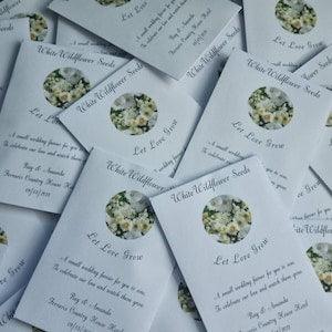 Wedding Favours Handmade Fully Personalised & with flower seeds of your choice gift box presentation 10 50 100 200 bundle
