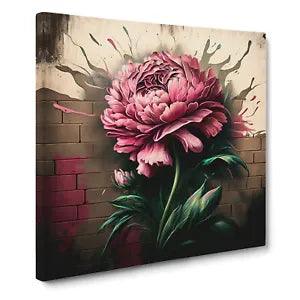 Carnation Flower Graffiti Art Canvas Print Wall Art Framed Picture Large