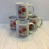 Carnation Coffee Mate 1993 Mug SET of 4 Botanical Collector's Series w/ Flower