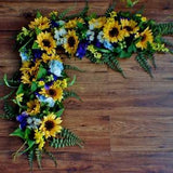 Wedding Garland,Sunflower Swag, Wedding Backdrop, Wedding Arch Flowers, Extra Large Wedding Swag,  Silk Arch Flowers, Corner Wedding Swag