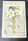 NEW LISTINGVintage Easter Foil Embossed Postcard Card Lily Lilies Unposted Blank One Cent