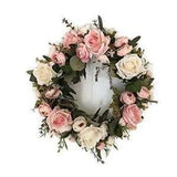13'' Peony Flower Wreath Handmade Floral Wreath Artificial Spring Garland Pink