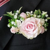 Blush rose pocket square boutonniere,  Pocket roses boutonnieres, Groom's pocket boutonniere