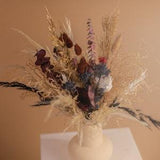 Burgundy eternal roses & black and terra dried flowers boho bridal bouquet / dried wedding bouquet
