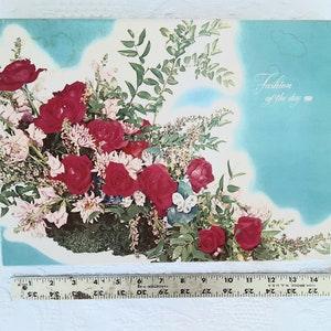 Empty Vintage Floral Cardboard Box Butterfly Rose Bouquet "Fashion of the Day"