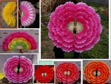 1pair Handmade Peony Flower Dance Silk Fan Bamboo Fan Stage Performance Fan