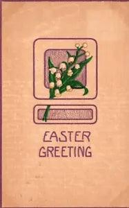 Easter Greetings Lilies Embossed Antique Postcard