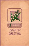 Easter Greetings Lilies Embossed Antique Postcard