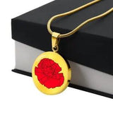 Birthflower Necklace Personalized Birthday Gift For Her, Red Carnation Flower