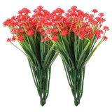 Artificial Flower Heads, Plastic Mini Peony Hydrangea Red Faux Flowers 6Pcs