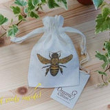100% Bee Friendly Wild Flower Seeds | Organic Cotton Drawstring Bag | Rewilding Natural Wildflower Seedmix for Garden