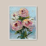 Peony Painting Floral Original Art Flowers Oil Painting Garden Plants Wall Art Peonies Impasto Artwork 9 x 12" by Alexandra Jagoda