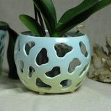 Large Orchid Pot 6" Openwork ceramic pot with holes Fine cutting ???eramic pots favorite Orchids planter pot Carved Pots Ready to shipping