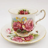 Vintage Paragon teacup and saucer Wedding Bouquets Damask Rose , pink cabbage roses