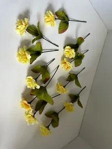 11 piece single Flowers 5 in stem Artificial, 1in bulb yellow