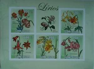 Lilies flowers plants Guinea-Bissau 2009 Mi. 4450-54 #GB9614a IMPERF