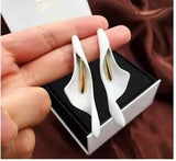 STYLISH ART DECO VINTAGE LOOK CALLA LILY STUD EARRINGS