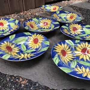 Sango Sunflower 6125  (Pasta) Bowl SET of 7- Circa 1980-1990s (Discontinued Pattern)