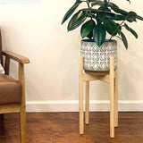 Tall Mid Century Modern Plant Stand - Walnut, Maple, Oak Solid Wood