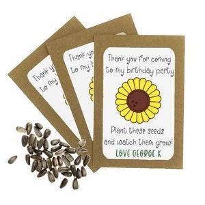 Personalised Birthday Seed Packets Envelopes with Seeds | Party Favour | Sunflower Seeds | Party Gift Bag | Birthday Thank You | Gift Bag