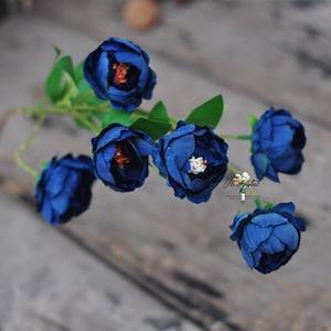 Six head Silk European Peonies,navy blue peonies,navy blue  bridesmaid peonies bouquets, wedding flowers,silk flowers,not real touch