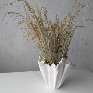 Scandinavian white vase. Unique gifts for mom. Handmade orchid planter pot.