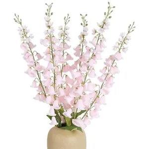 6PCS Artificial Lily of The Valley Flowers, 37.4Inch Faux Pink Bell Baby Pink
