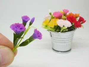1 pc Miniature Carnation Flower Clay Dollhouse Handmade Decor 1:12 #1