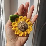 Crochet Sunflower Keychain, Sunflower, Keychain