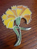 Large Yellow flower Carnation pin/broach, signed: Park Lane