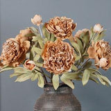 Faux Peony Stem with Bud, Artificial Flower Craft, Vintage Home Floral Decor, Bridal Bouquet Material, Wedding Party Arrangement Centerpiece
