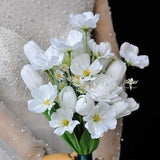 White tulip bouquet/real touch tulip bouquet/rose bouquet/rustic wedding bouquet/bridal bouquet/bridesmaids bouquet/flower girl bouquet/