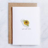 Sunflower Card ? Floral Card ? Get Well Soon Card ? Blank Card ? Well Wishes Card