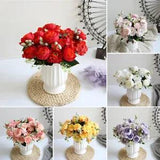 5 Heads Artificial Silk Flowers Hydrangea Peony Bouquet Wedding Home Party Decor